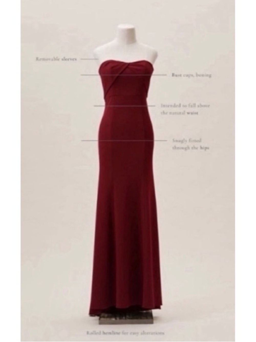 Anthropologie BHLDN Delilah Strapless Maxi Dress Gown Plus Size 16 NWT - Picture 4 of 9